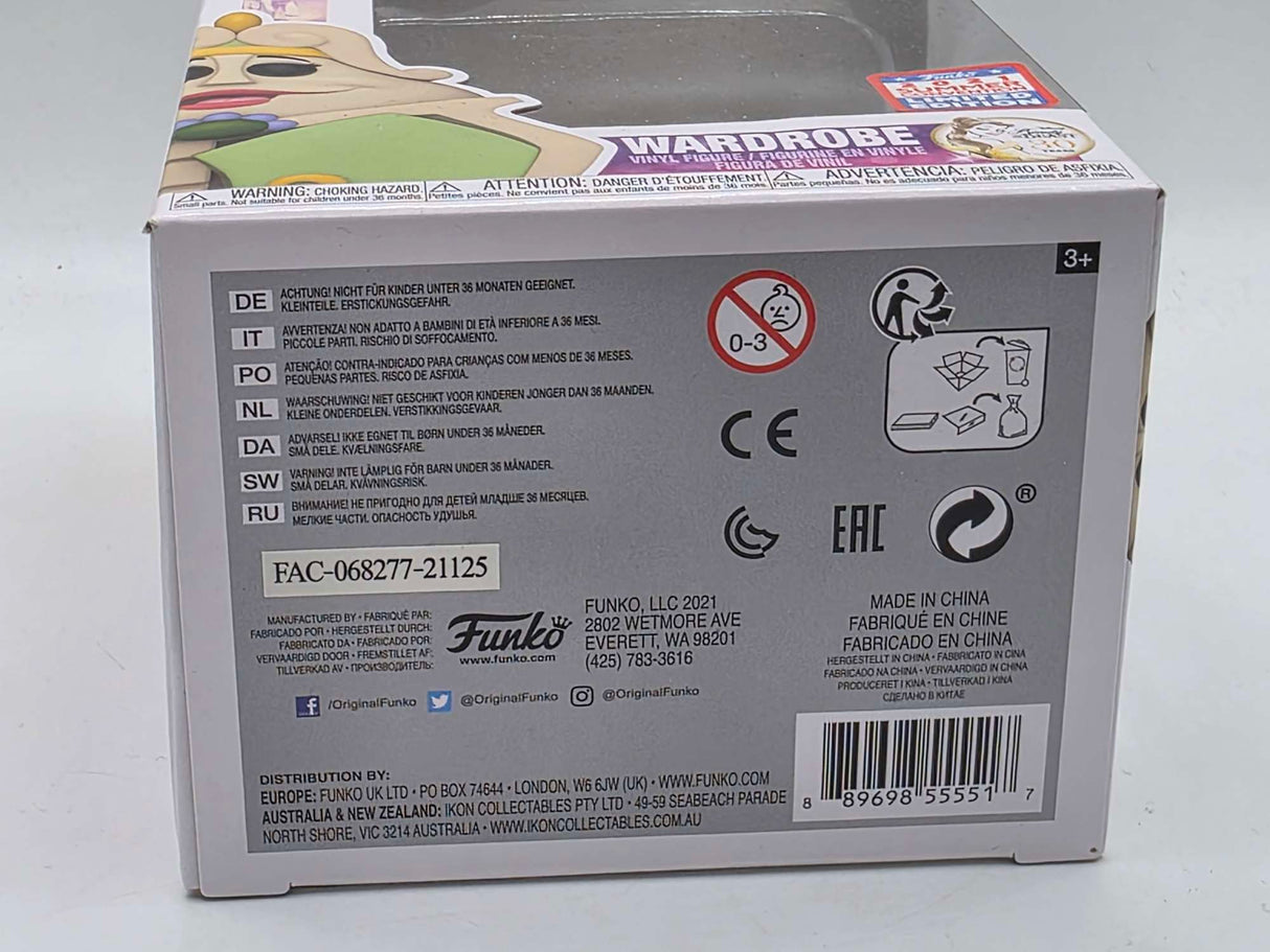 Damaged Box | WARDROBE | Beauty and the Beast |  Funko Pop Disney | Funkon 2021 Summer Convention Exclusive #1067