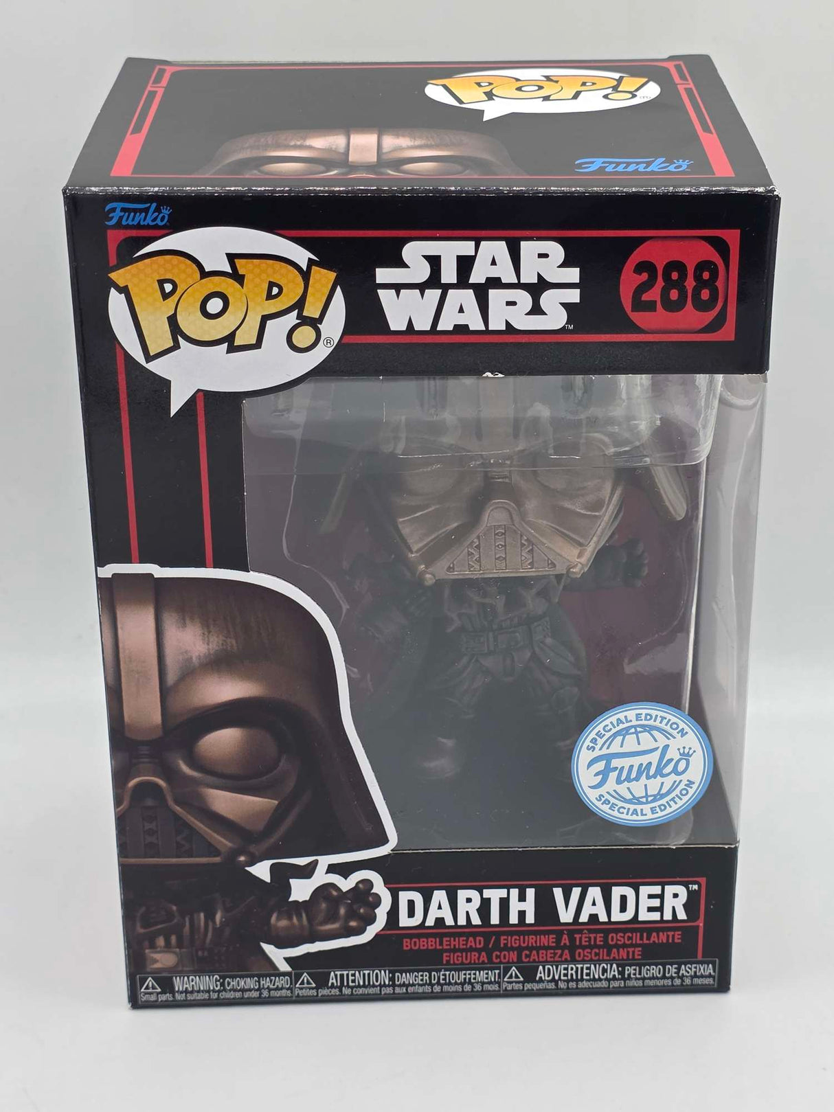 Slight Damaged Box |  DARTH VADER (ELECTROCUTED) | Funko Pop Star Wars Darkside |  BRONZE METALLIC #288