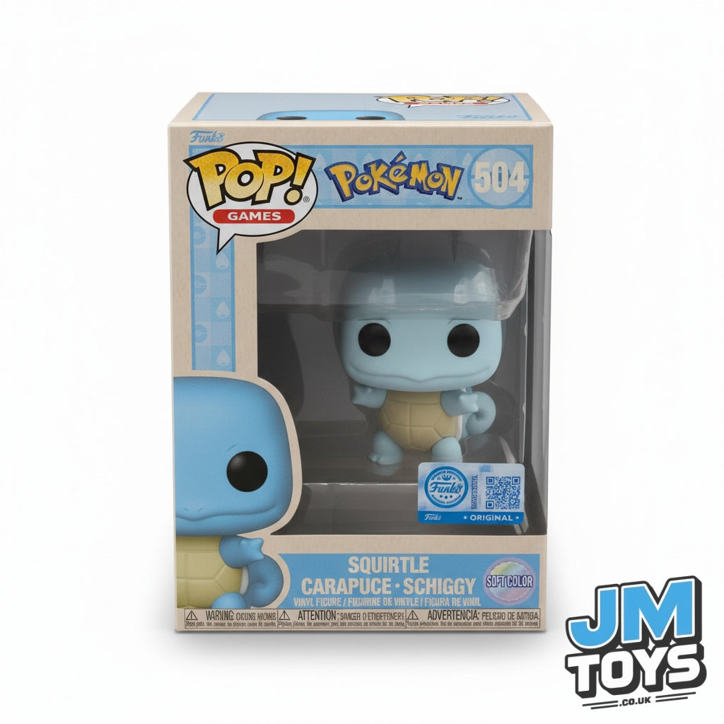 Funko Pop! Games: Pokémon - Squirtle #504 (Soft Color Special Edition) - Slight Box Damage