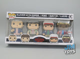 Slight Damaged Box | Funko Pop 8-Bit | Stranger Things | Eleven with Eggos / Mike / Dustin / Lucas 4 Pack