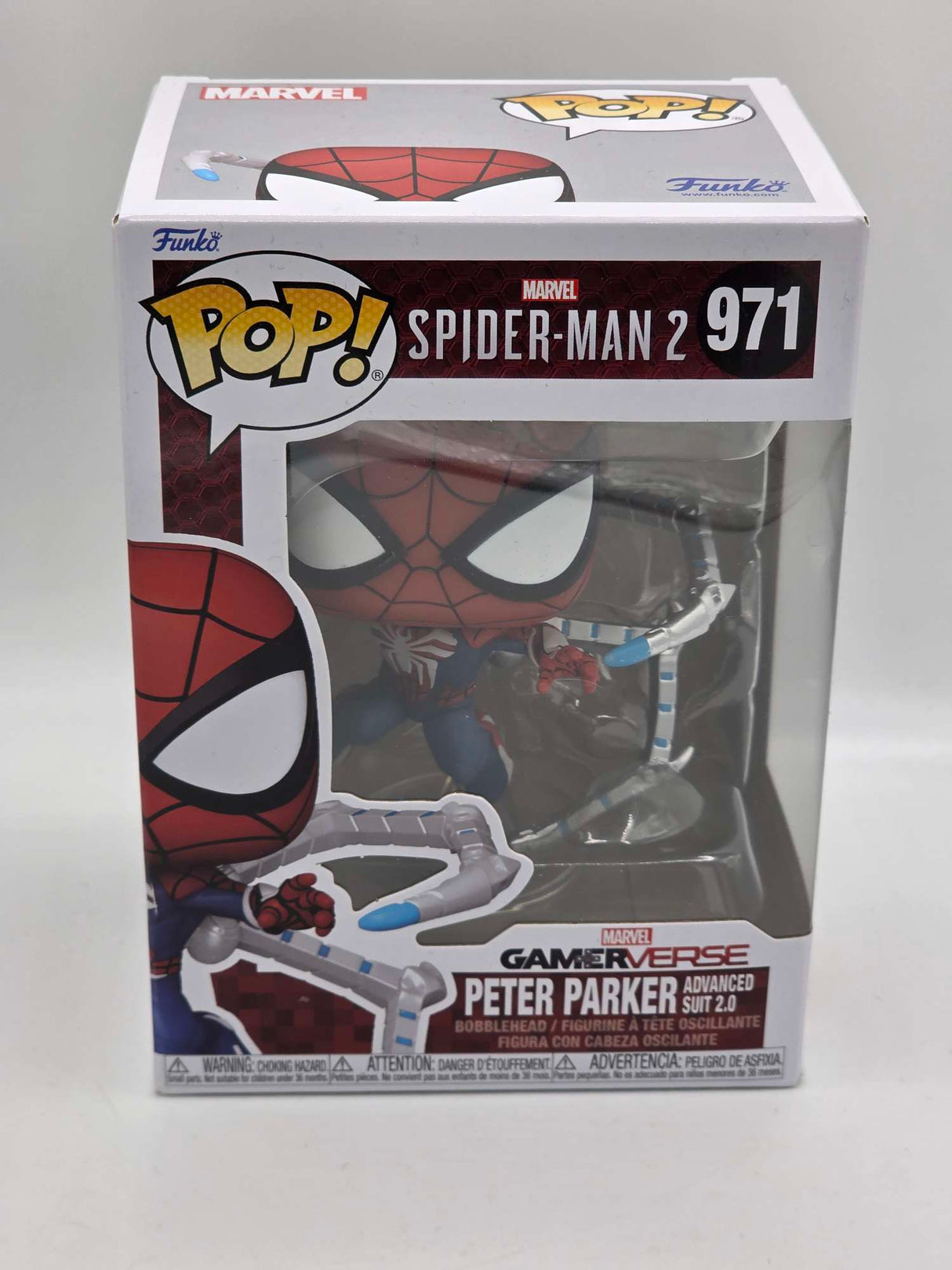 Damaged Box | Funko Pop Games | Marvel Gamerverse | Spider-Man 2 | Peter Parker Advanced Suit 2.0 #971