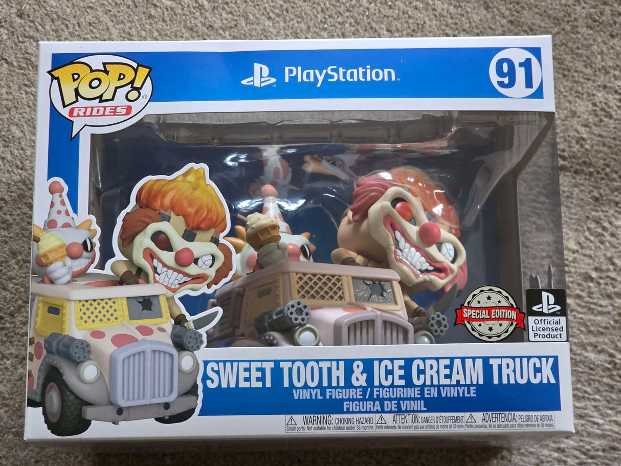 Slight Damaged Box | SWEET TOOTH & ICE CREAM TRUCK | PlayStation Twisted Metal | Funko Pop Rides #91
