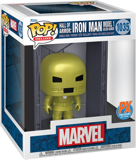 Funko Pop Deluxe - Marvel Hall Of Armor Iron Man Model 1 Gold PX #1035 (7020464636004)