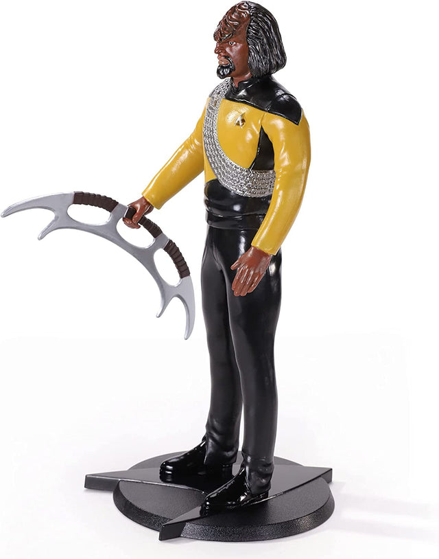 The Noble Collection Star Trek Bendyfigs Worf - 7.5in (19cm) Noble Toys Bendable Figure Posable Collectible Doll Figures With Stand (6900976320612)