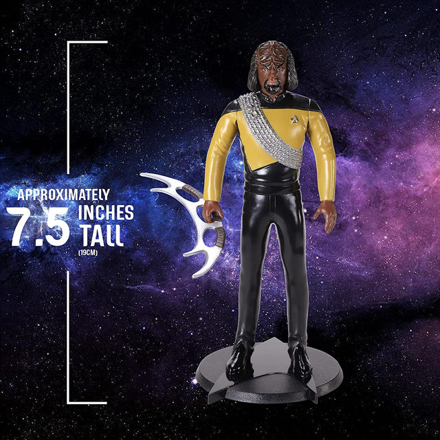 The Noble Collection Star Trek Bendyfigs Worf - 7.5in (19cm) Noble Toys Bendable Figure Posable Collectible Doll Figures With Stand (6900976320612)