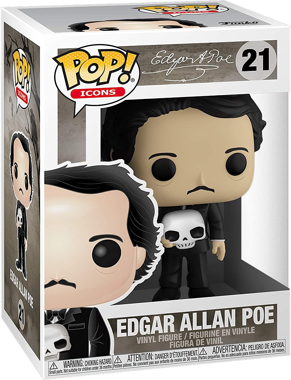 Funko Pop Icons - Edgar Allan Poe With Skull #21 (6957229015140)