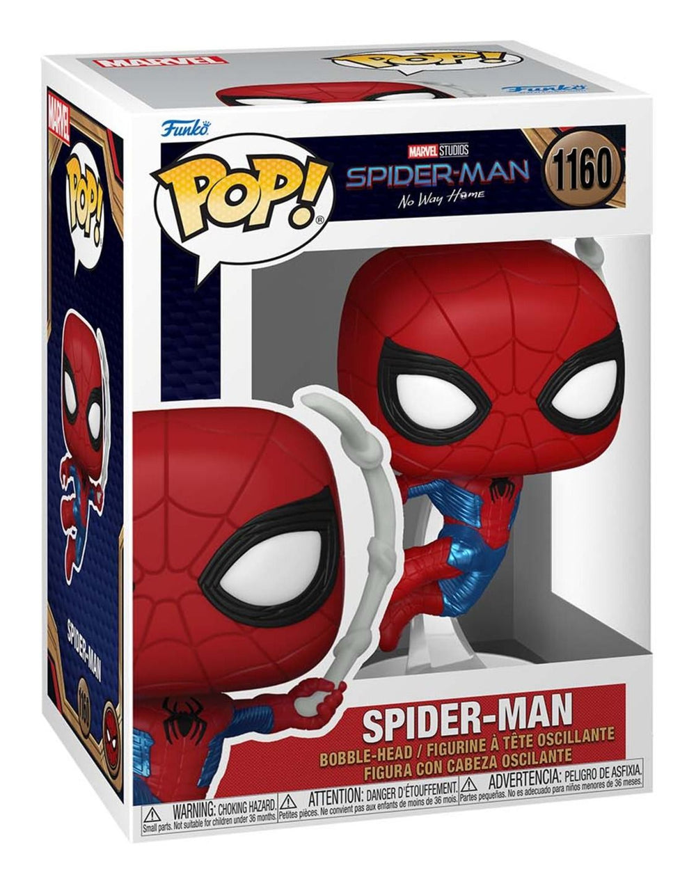Funko Pop Marvel | Spiderman No Way Home | Spider-Man (Swinging) #1160 Metallic