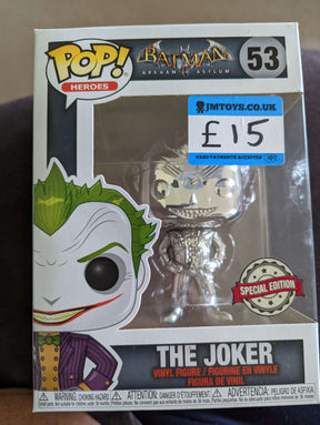 Damaged Box Funko Pop Heroes - Arkham Asylum - Joker Silver Chrome #53 (6903610015844)