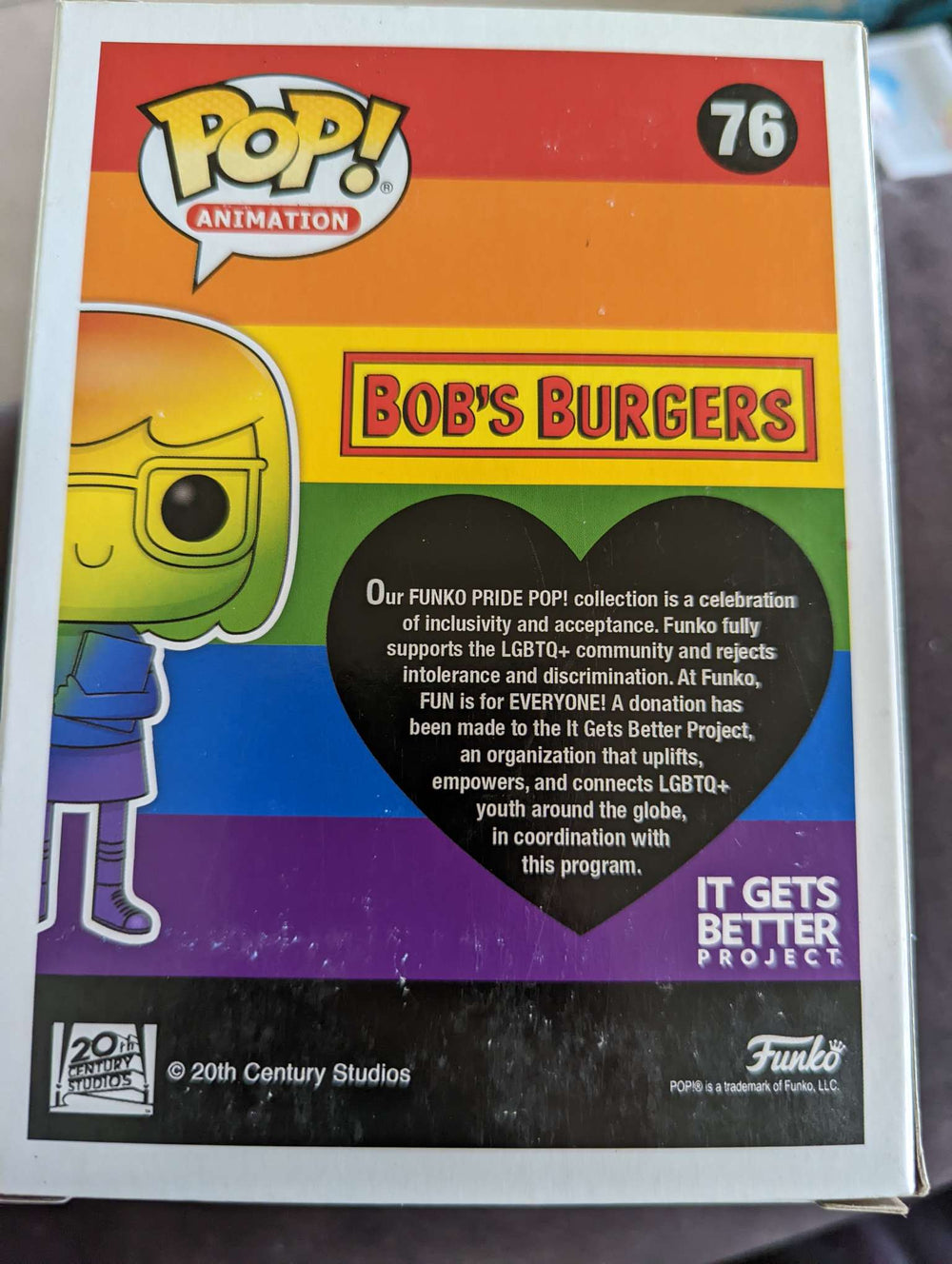 Damaged Box Funko Pop Animation - Pride Bob's Burgers - Tina Belcher #76 (6905688522852)