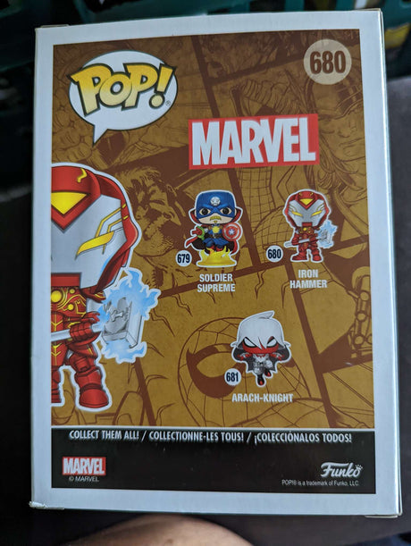 Damaged  Box Funko Pop Marvel - Infinity Warps - Iron Hammer #680 - Special Edition Glow in the Dark (6927705997412)