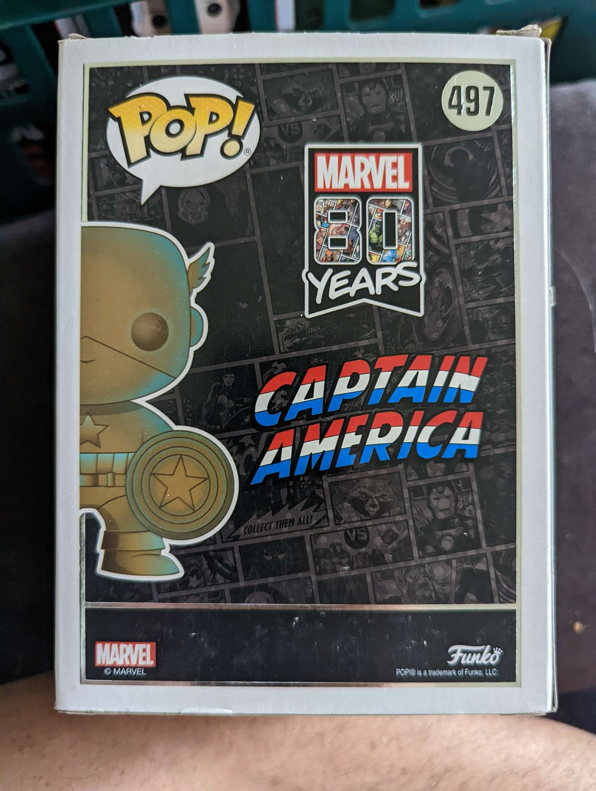 Damaged Box Funko Pop Marvel 80 Years - Captain America Bronze #497 - Special Edition (6927712649316)