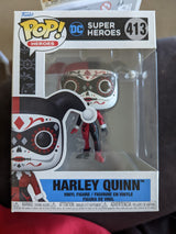 Damaged Box - Funko Pop Heroes - DC Super Heroes Dia De Los - Harley Quinn #413 (7021203030116)