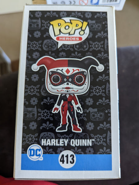 Damaged Box - Funko Pop Heroes - DC Super Heroes Dia De Los - Harley Quinn #413 (7021203030116)