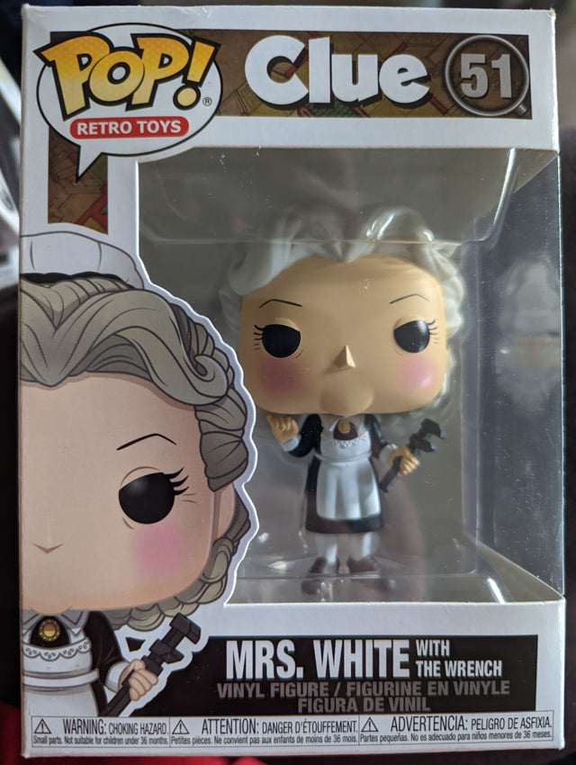 Damaged Box - Funko Pop Retro Toys - Clue - Mrs White with the Wrench  #51 (7021348618340)