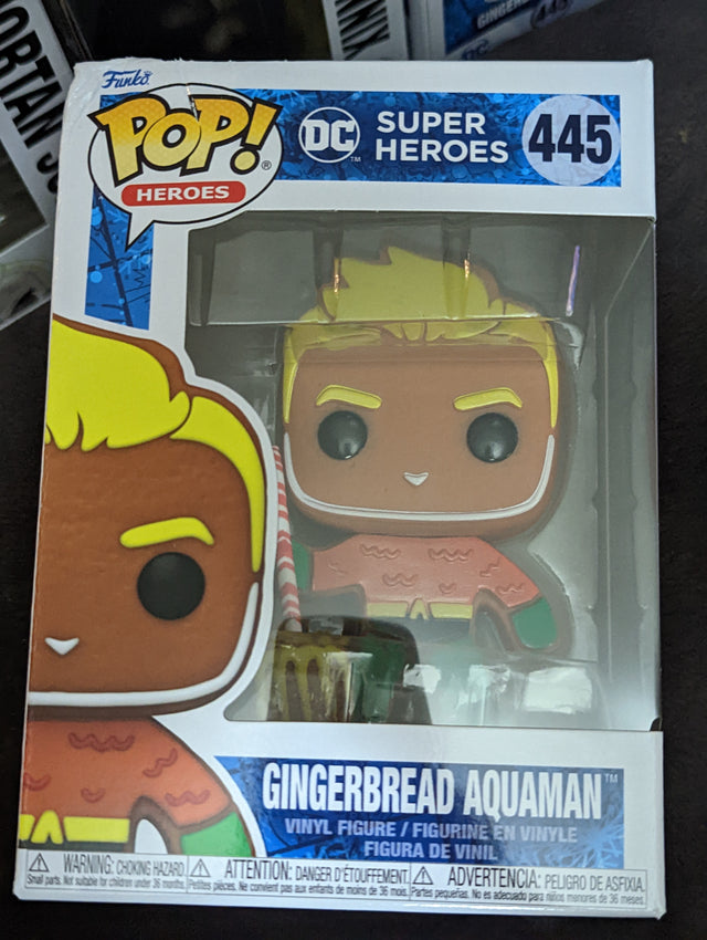 Damaged Box - Funko Pop Heroes - DC Super Heroes - Gingerbread Aquaman #445 (7023321579620)