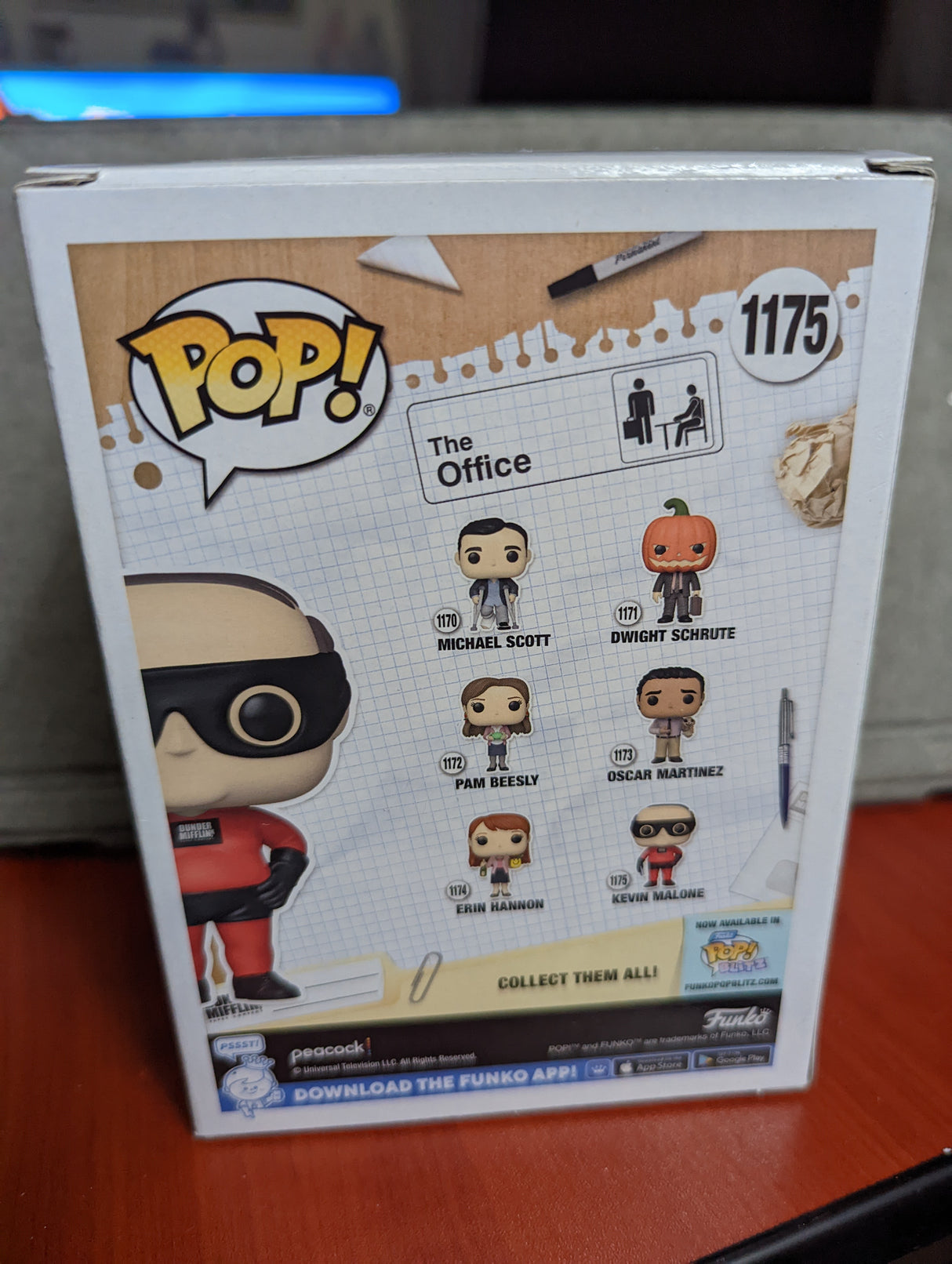 Damaged Box - Funko Pop Television - The Office - Kevin Malone as Dunder Mifflin Superhero #1175