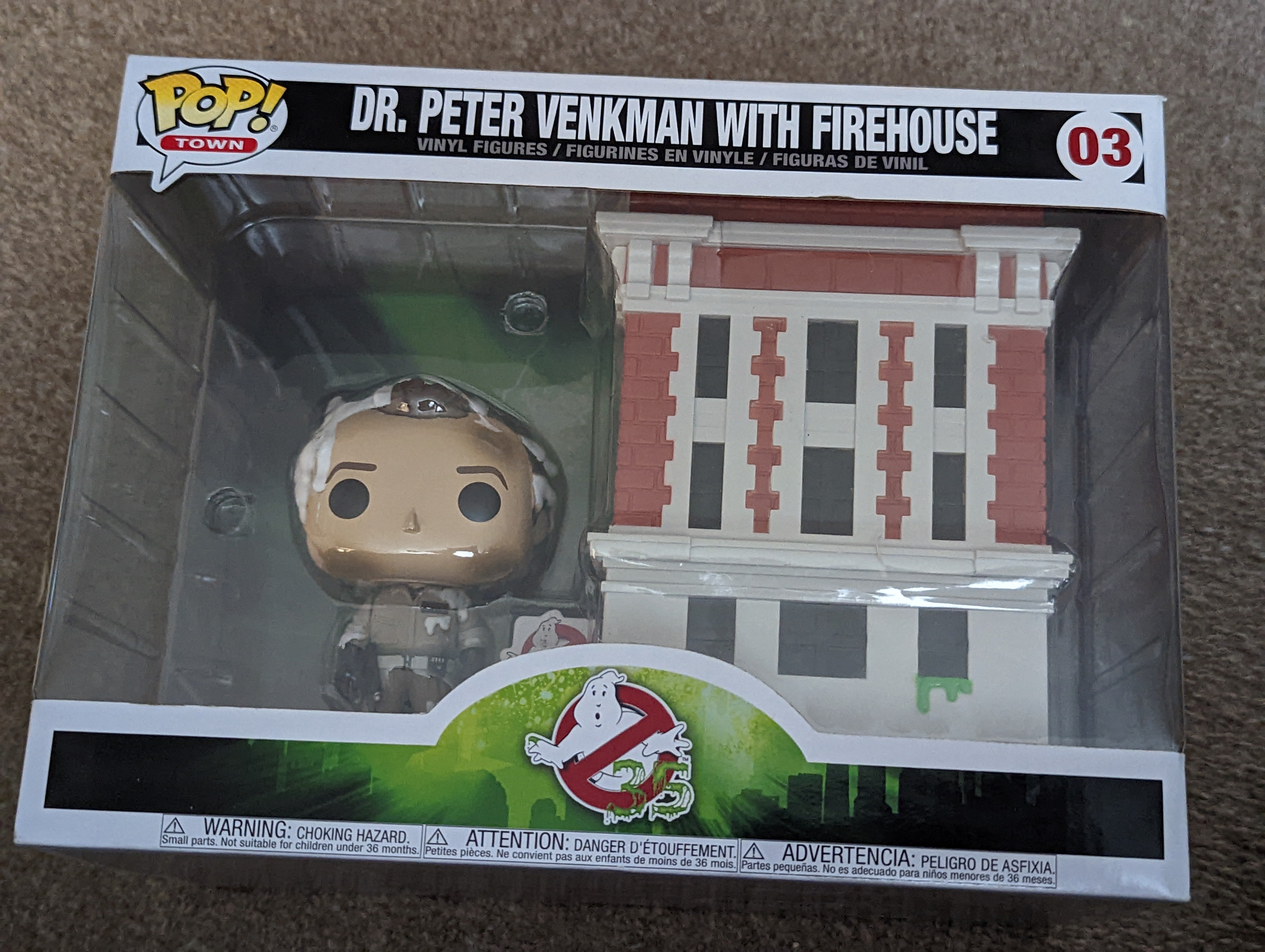 Damaged Box | Funko Pop Town | Ghostbusters | Dr. Peter Venkman with  Firehouse #03