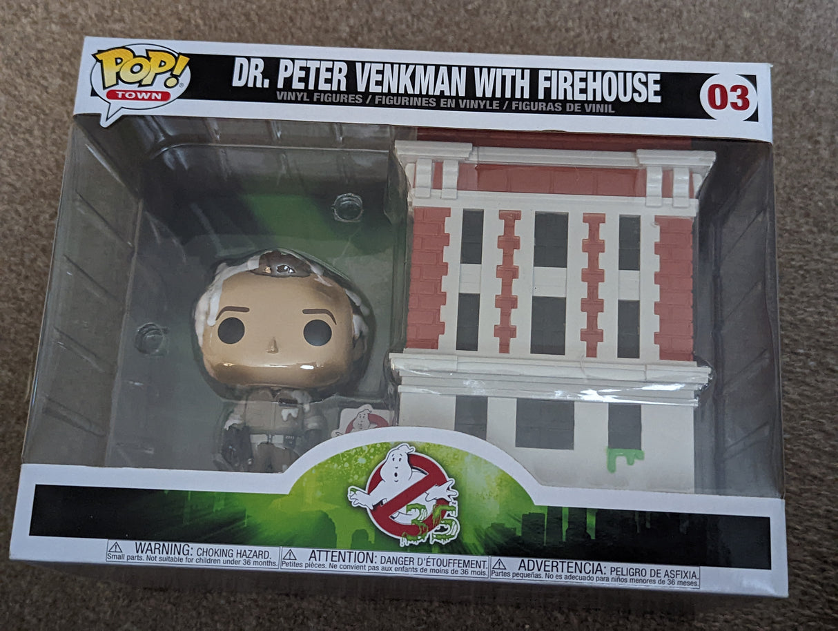 Damaged Box | Funko Pop Town | Ghostbusters | Dr. Peter Venkman with Firehouse #03 (7102489329764)