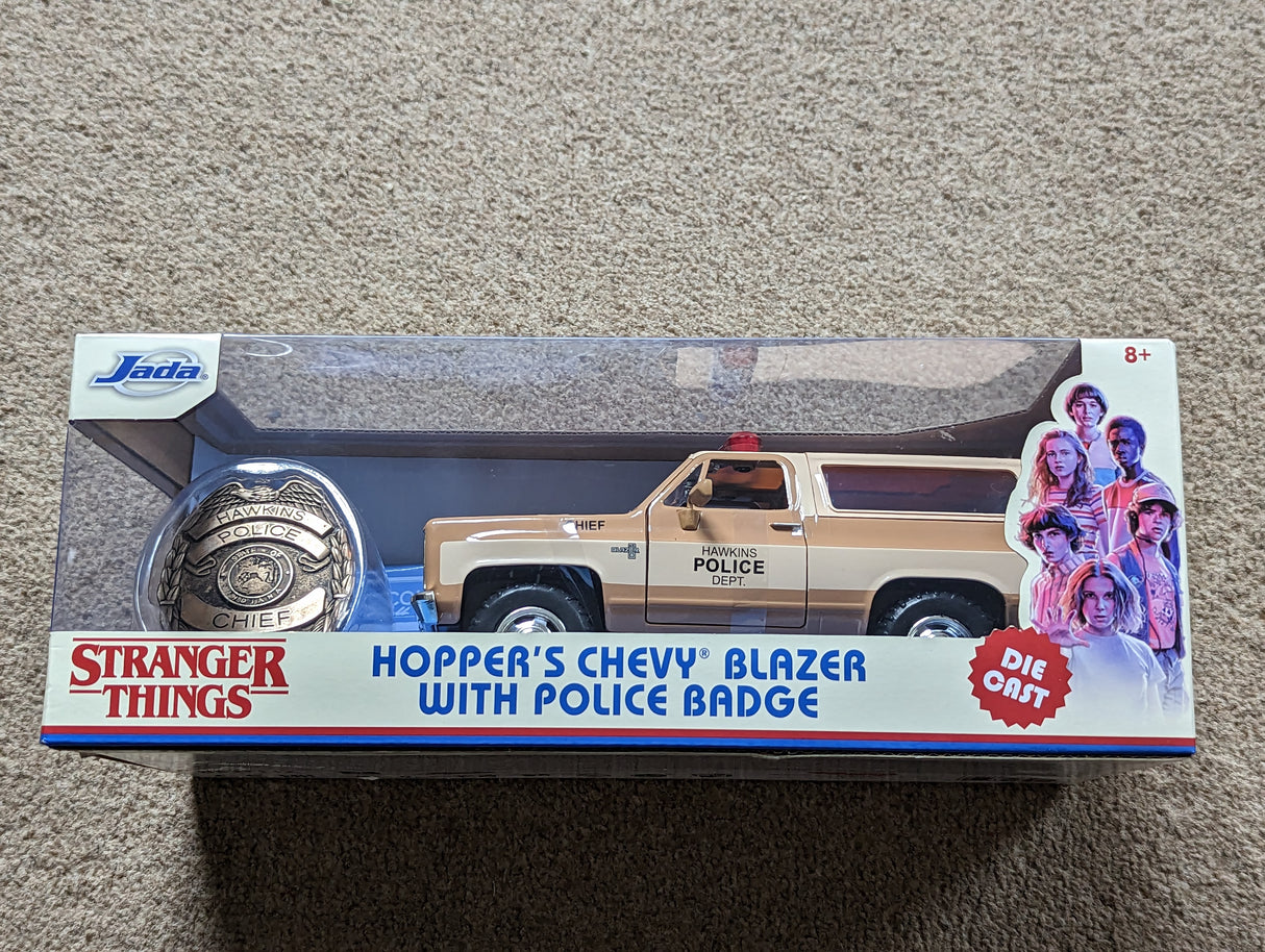 Damaged Box | Stranger Things |Hopper's Chevy Blazer Car with Metal Police Badge