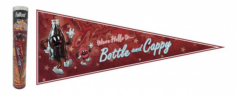 Fallout Felt Pennant | Nuka World | Wave Hello to Bottle and Cappy