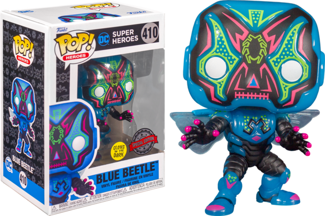 Funko Pop Heroes | DC Super Heroes | Blue Beetle | Special Edition GITD #410