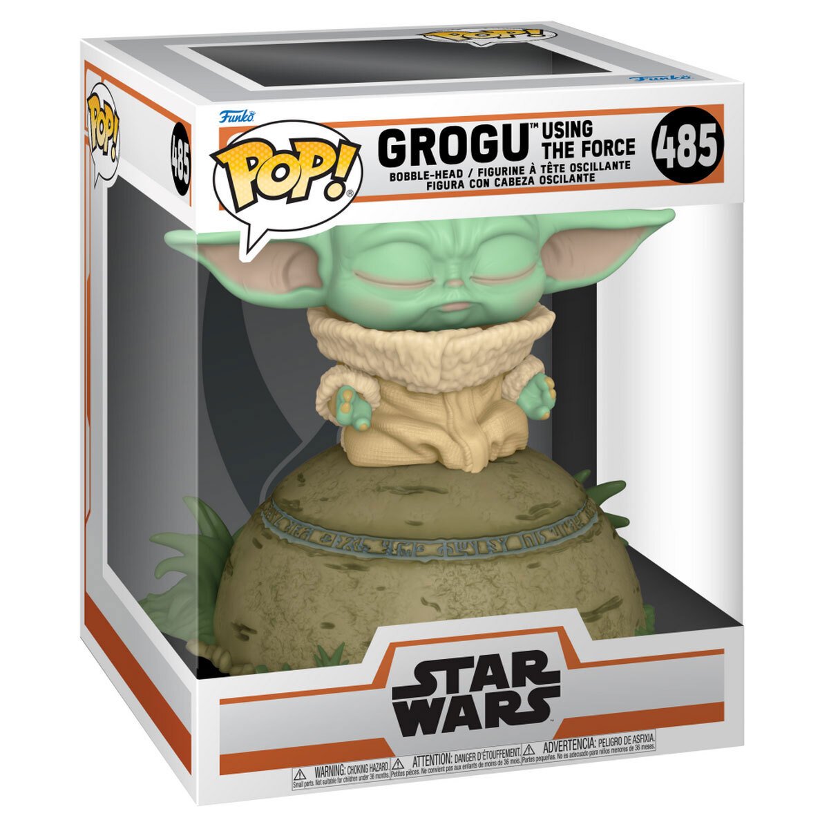 Funko Pop Star Wars - Deluxe: Mandalorian- The Child Grogu Using the Force #485 with Lights and Sound (6828531908708)