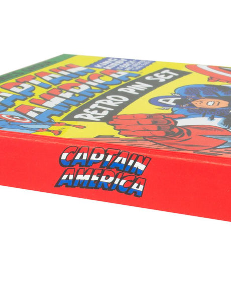 Official Marvel Captain America Retro Pin Badge Set (4344240799828)