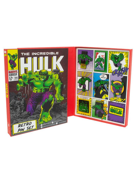 Official Marvel Hulk Retro Pin Badge Set (4344197906516)