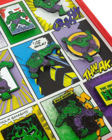 Official Marvel Hulk Retro Pin Badge Set (4344197906516)