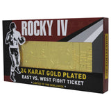Rocky IV - 24K Gold Plated Fight Ticket East vs West Re-Match (6988986450020)